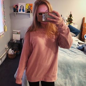 American Eagle Light Pink Crew Neck Sweatshirt